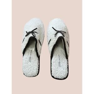 Barefoot Dreams Cozy Chic Slippers Fuzzy New XL 11-12 Women Leather Trim Comfy